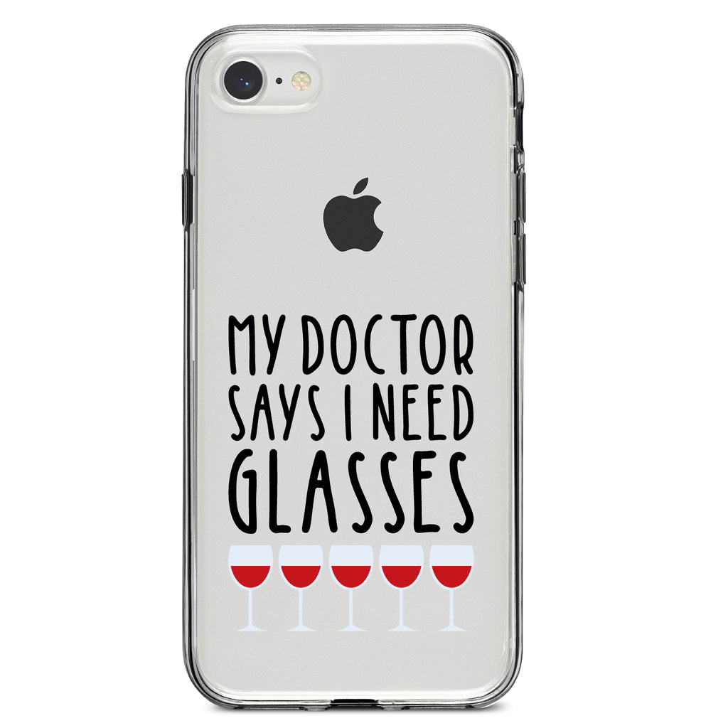 My Doctors Says I Need Glasses, Wine Clear Shockproof iPhone Case, view 5