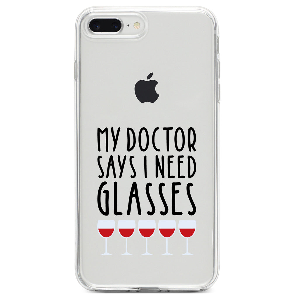 My Doctors Says I Need Glasses, Wine Clear Shockproof iPhone Case, view 6