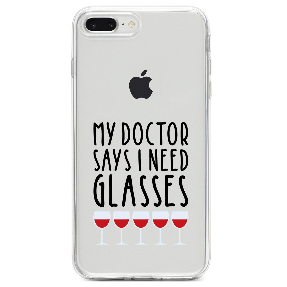 My Doctors Says I Need Glasses, Wine Clear Shockproof iPhone Case, view 6