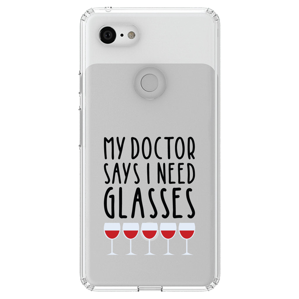 My Doctors Says I Need Glasses, Wine Clear Shockproof iPhone Case, view 22
