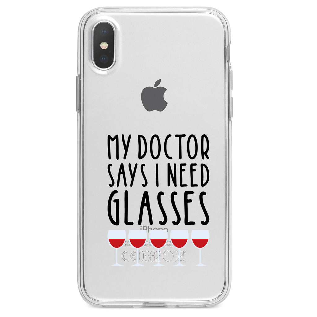 My Doctors Says I Need Glasses, Wine Clear Shockproof iPhone Case, view 3