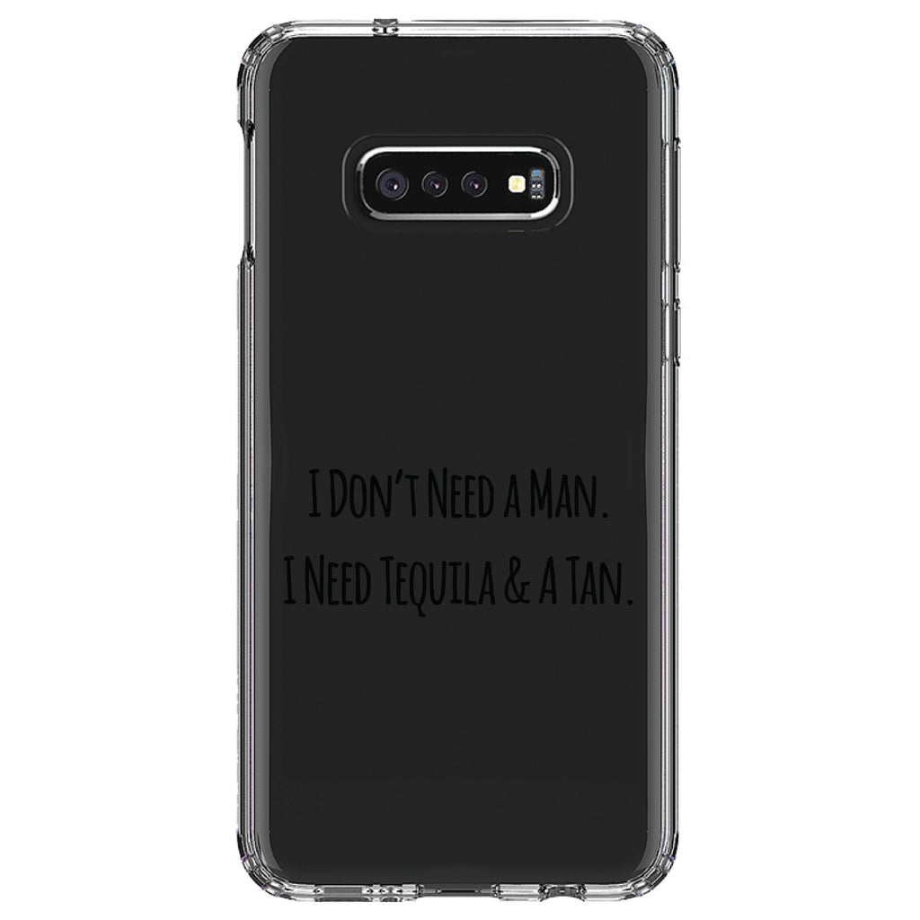 Don't Need A Man. Need Tequila & Tan Clear Shockproof iPhone Case, view 18