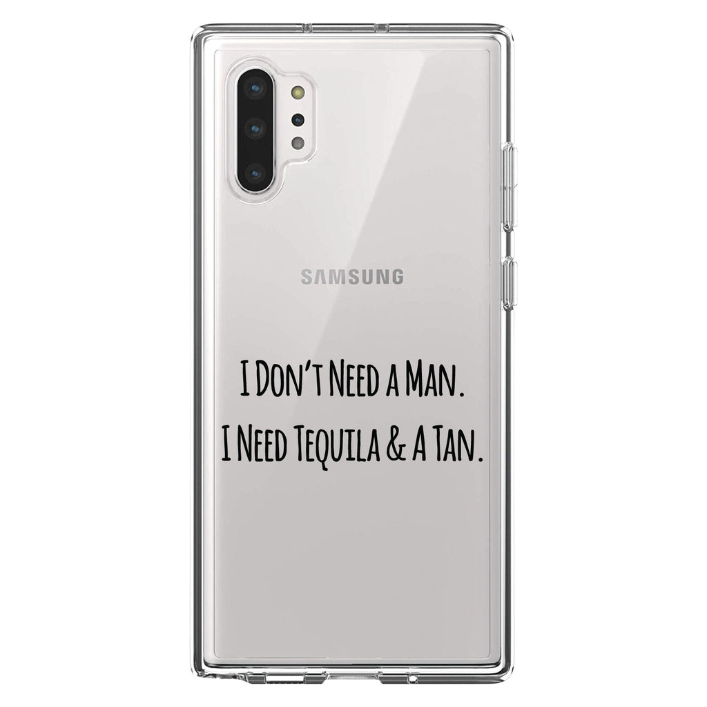 Don't Need A Man. Need Tequila & Tan Clear Shockproof iPhone Case, view 10