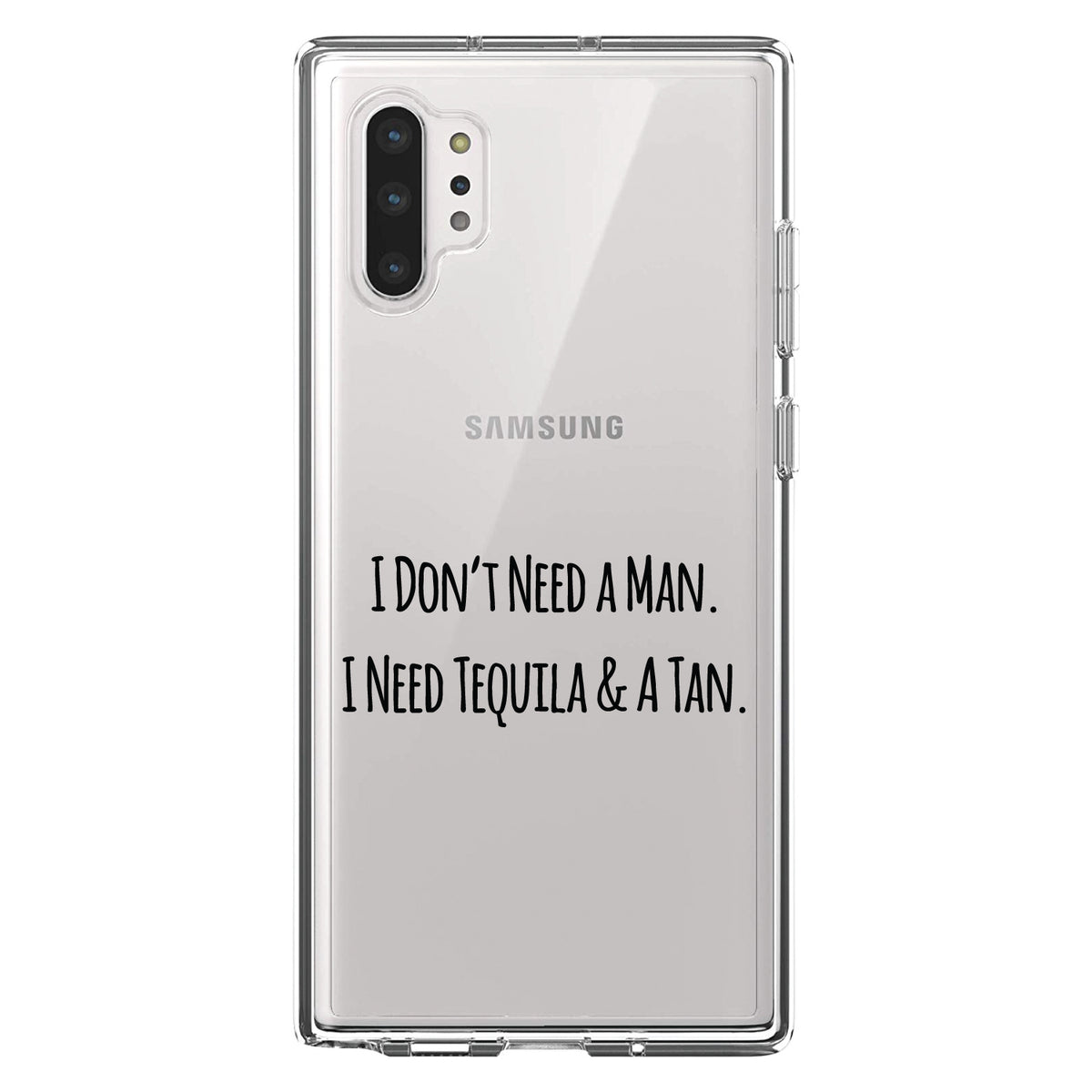 Don't Need A Man. Need Tequila & Tan Clear Shockproof iPhone Case, view 10