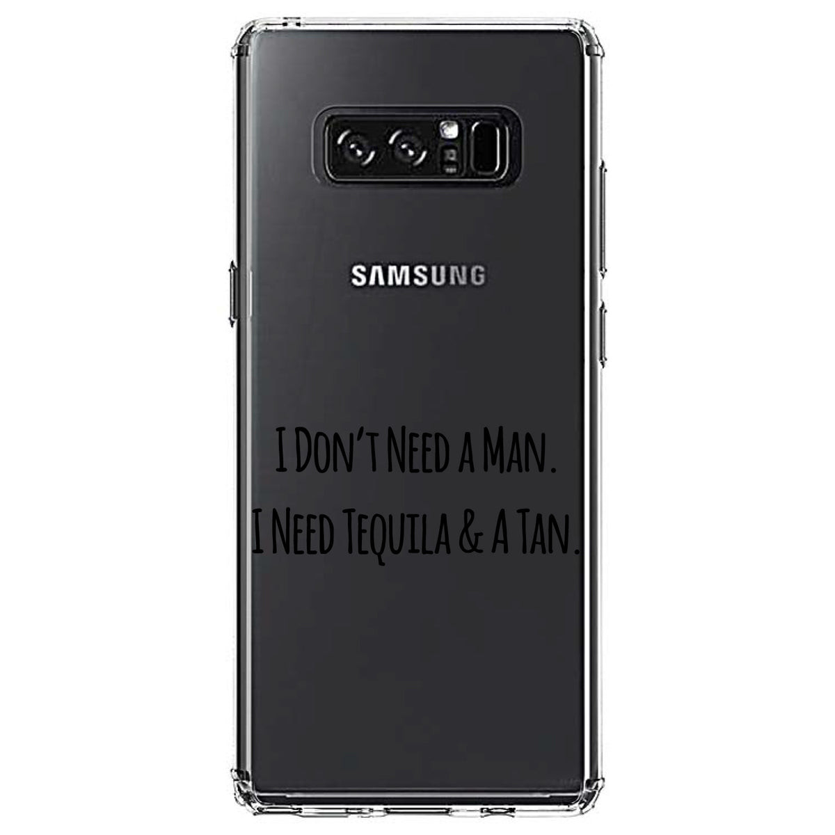 Don't Need A Man. Need Tequila & Tan Clear Shockproof iPhone Case, view 12