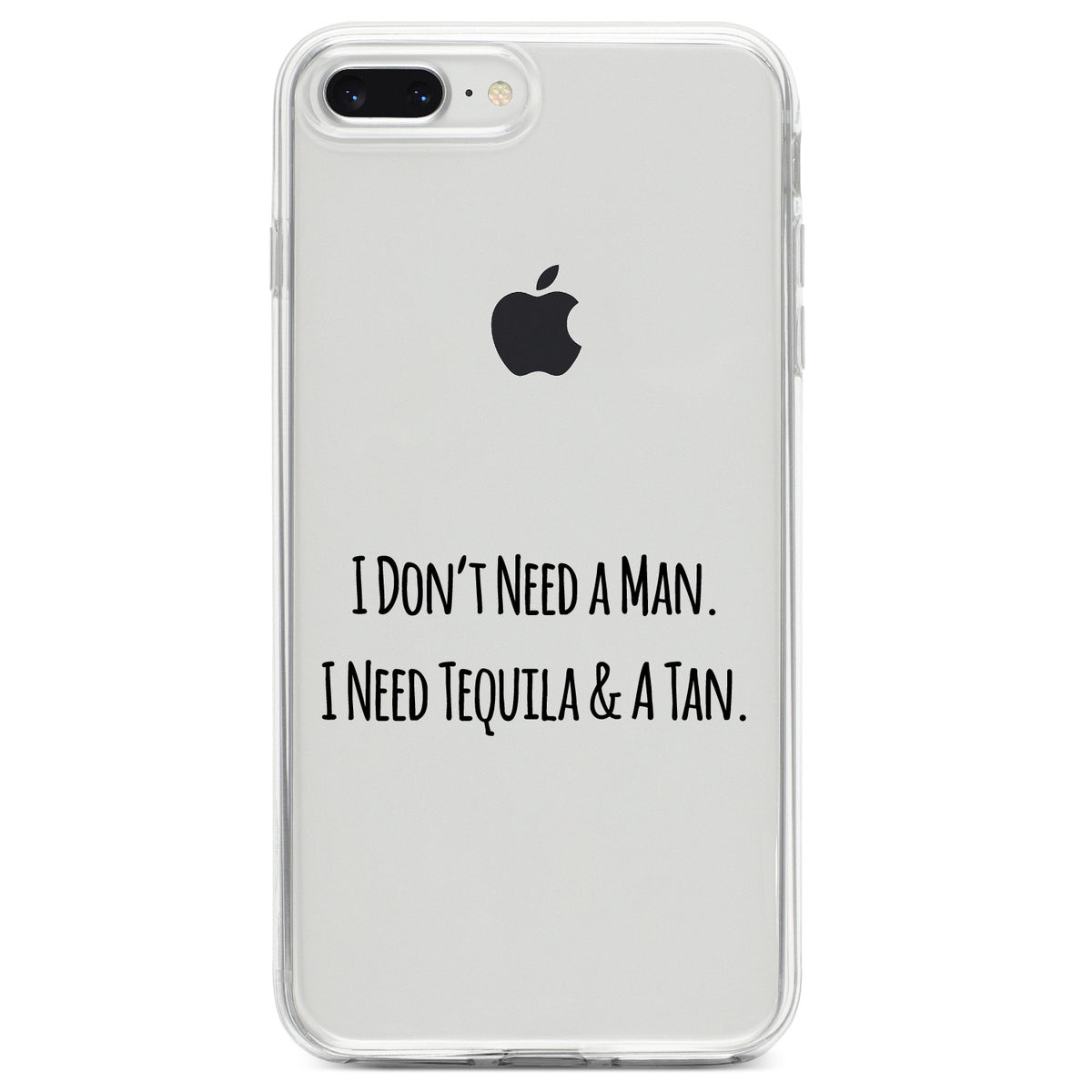 Don't Need A Man. Need Tequila & Tan Clear Shockproof iPhone Case, view 6