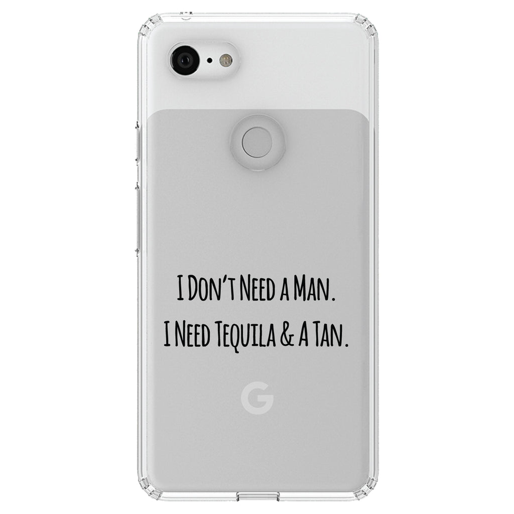 Don't Need A Man. Need Tequila & Tan Clear Shockproof iPhone Case, view 22