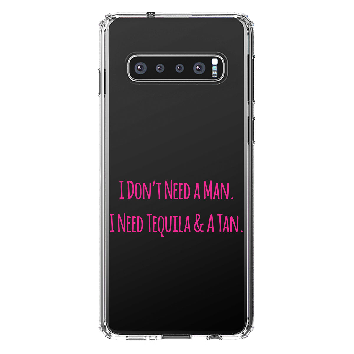 Don't Need A Man. Need Tequila & Tan, Pink Clear Shockproof iPhone Case, view 17