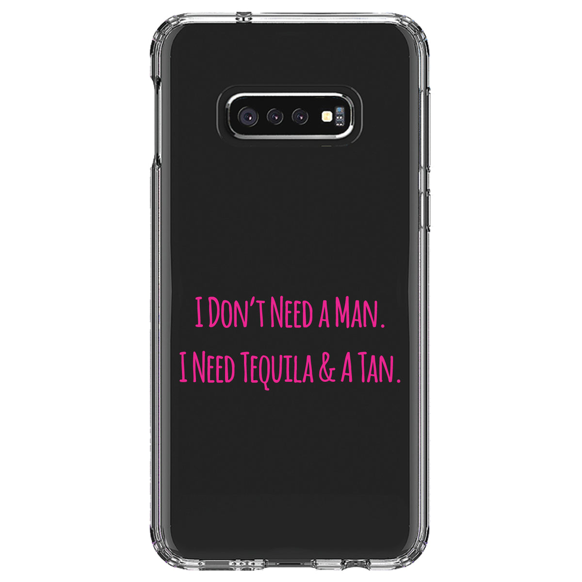 Don't Need A Man. Need Tequila & Tan, Pink Clear Shockproof iPhone Case, view 18