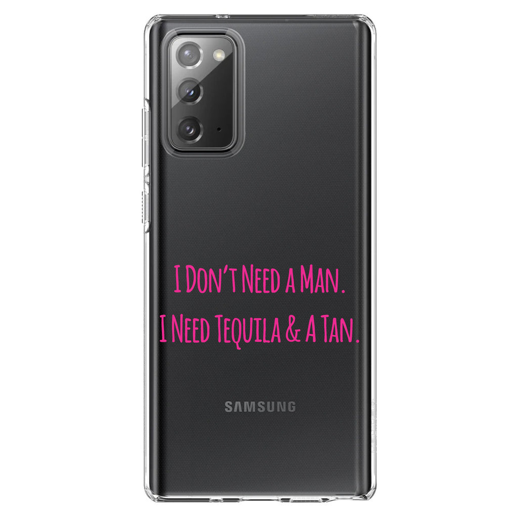 Don't Need A Man. Need Tequila & Tan, Pink Clear Shockproof iPhone Case, view 8