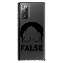 DistinctInk® Clear Shockproof Hybrid Case for Apple iPhone / Samsung Galaxy / Google Pixel - Dwight Silhouette - FALSE