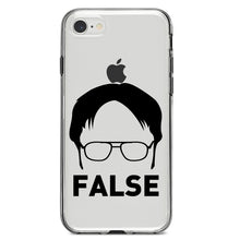 DistinctInk® Clear Shockproof Hybrid Case for Apple iPhone / Samsung Galaxy / Google Pixel - Dwight Silhouette - FALSE