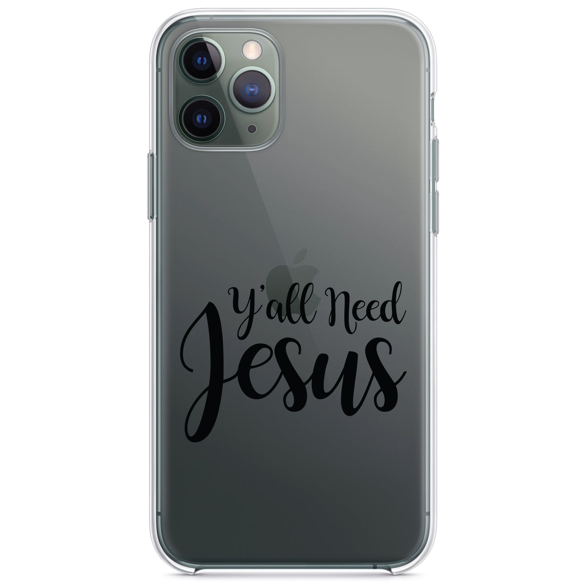 Y'All Need Jesus, Black Clear Shockproof iPhone Case