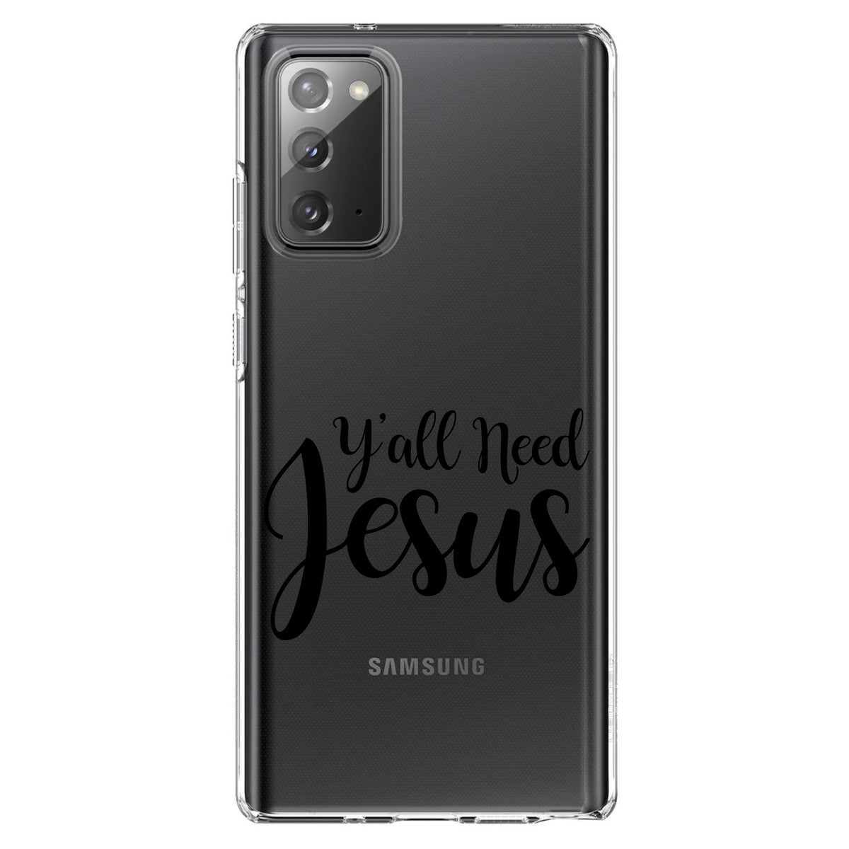 Y'All Need Jesus, Black Clear Shockproof iPhone Case, view 7