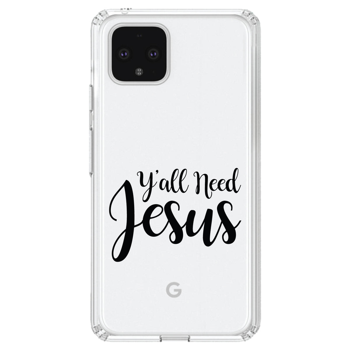 Y'All Need Jesus, Black Clear Shockproof iPhone Case, view 23