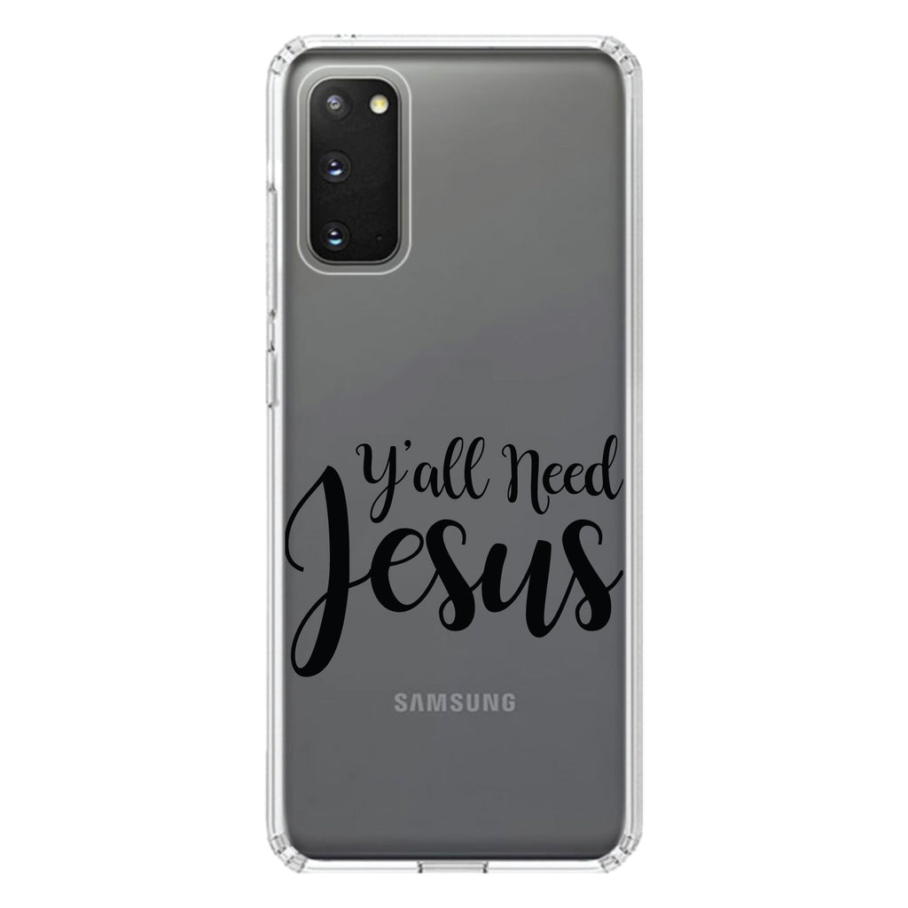 Y'All Need Jesus, Black Clear Shockproof iPhone Case, view 15