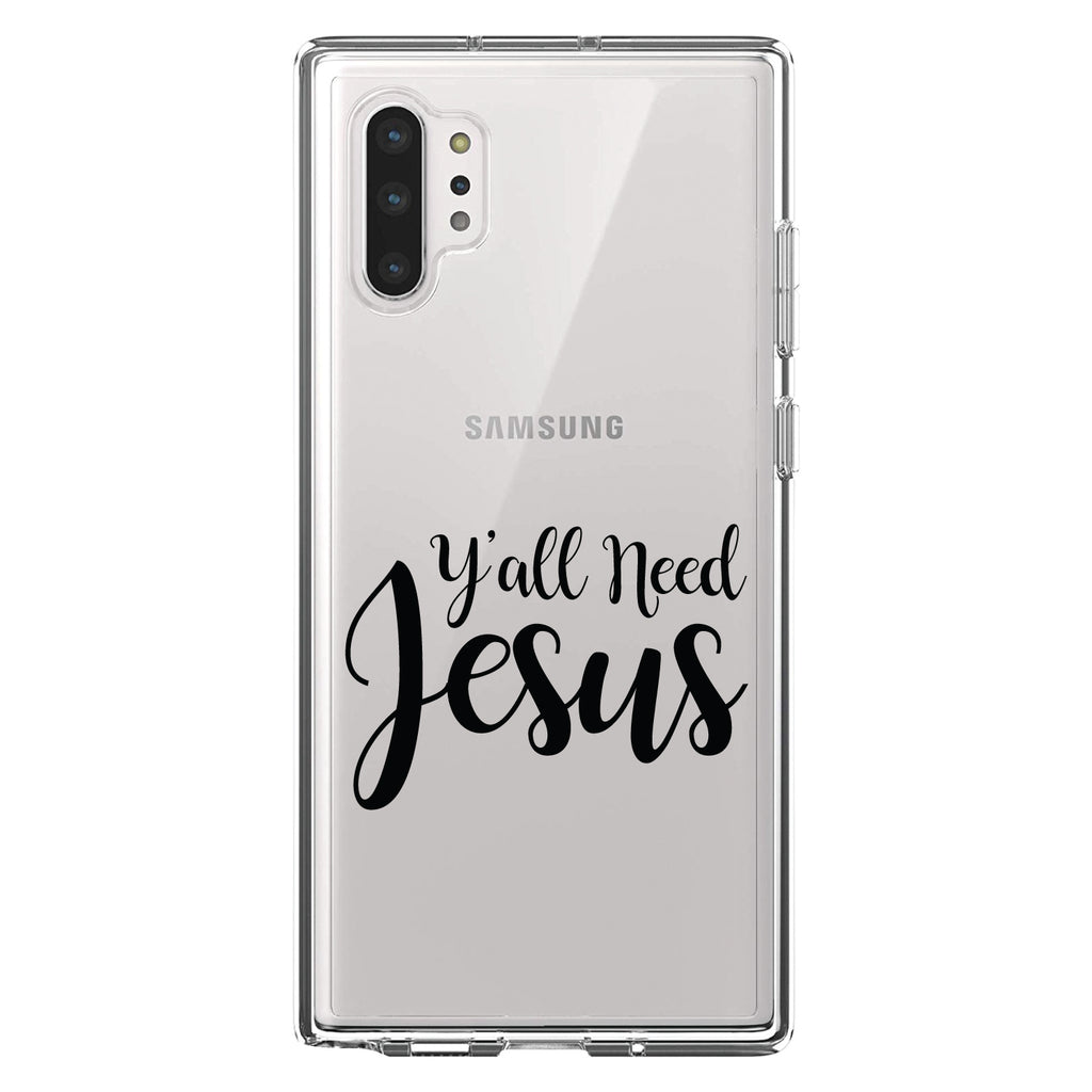 Y'All Need Jesus, Black Clear Shockproof iPhone Case, view 10
