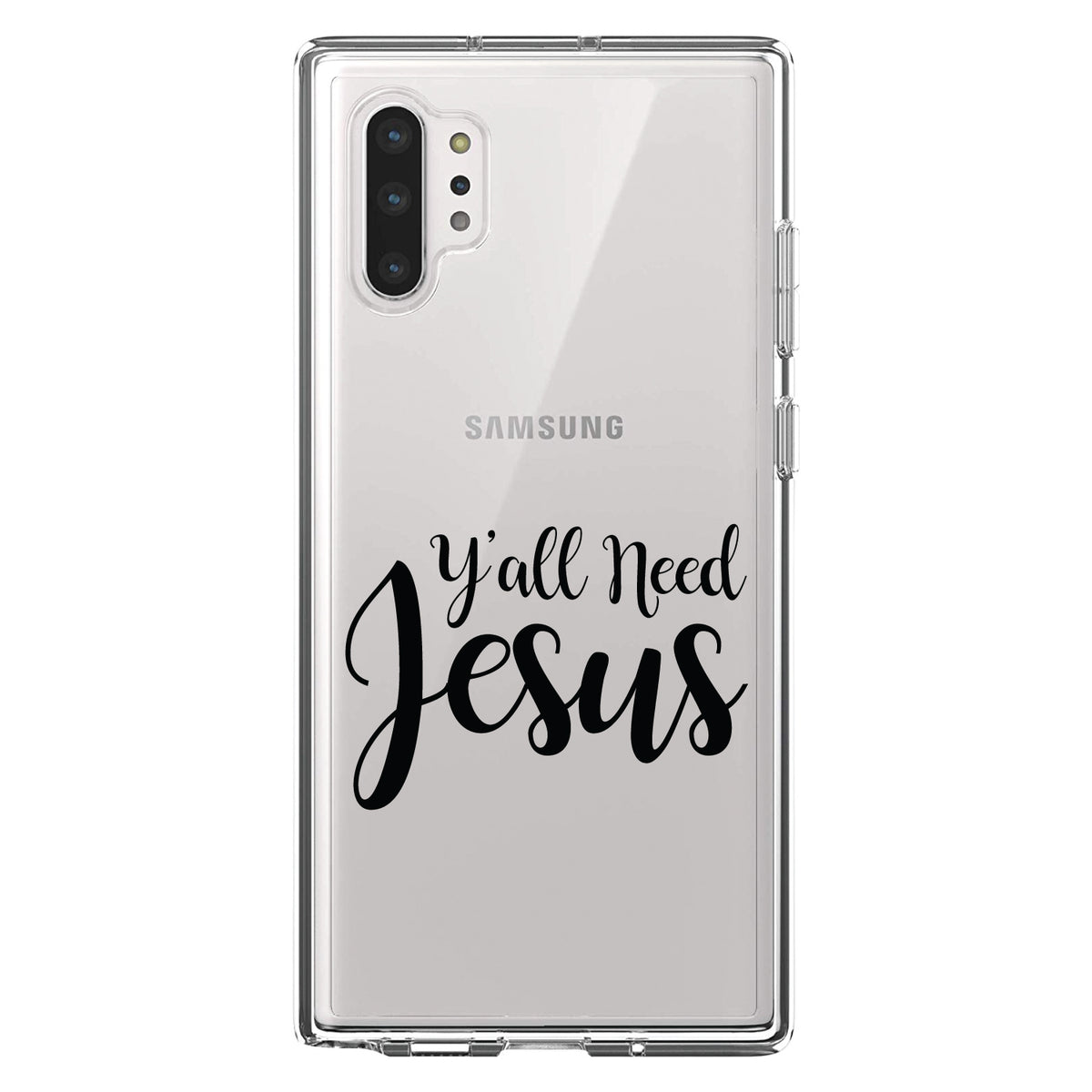 Y'All Need Jesus, Black Clear Shockproof iPhone Case, view 10