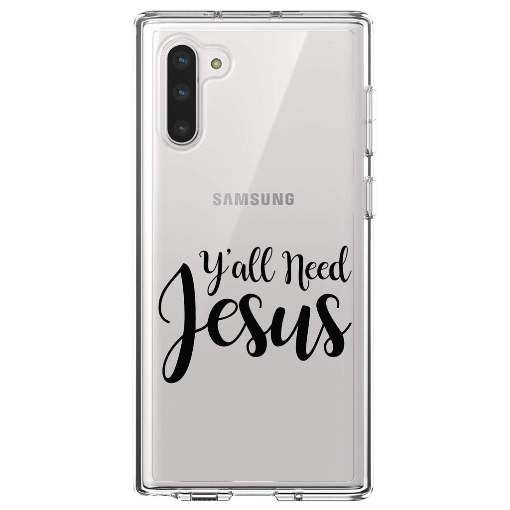 Y'All Need Jesus, Black Clear Shockproof iPhone Case, view 9