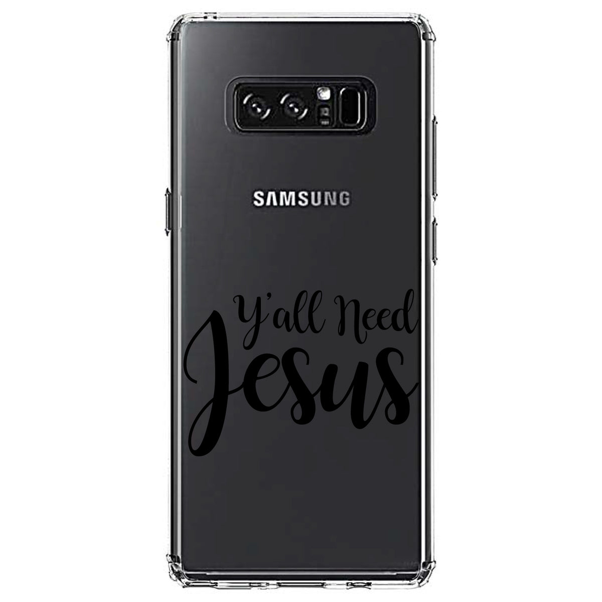 Y'All Need Jesus, Black Clear Shockproof iPhone Case, view 12