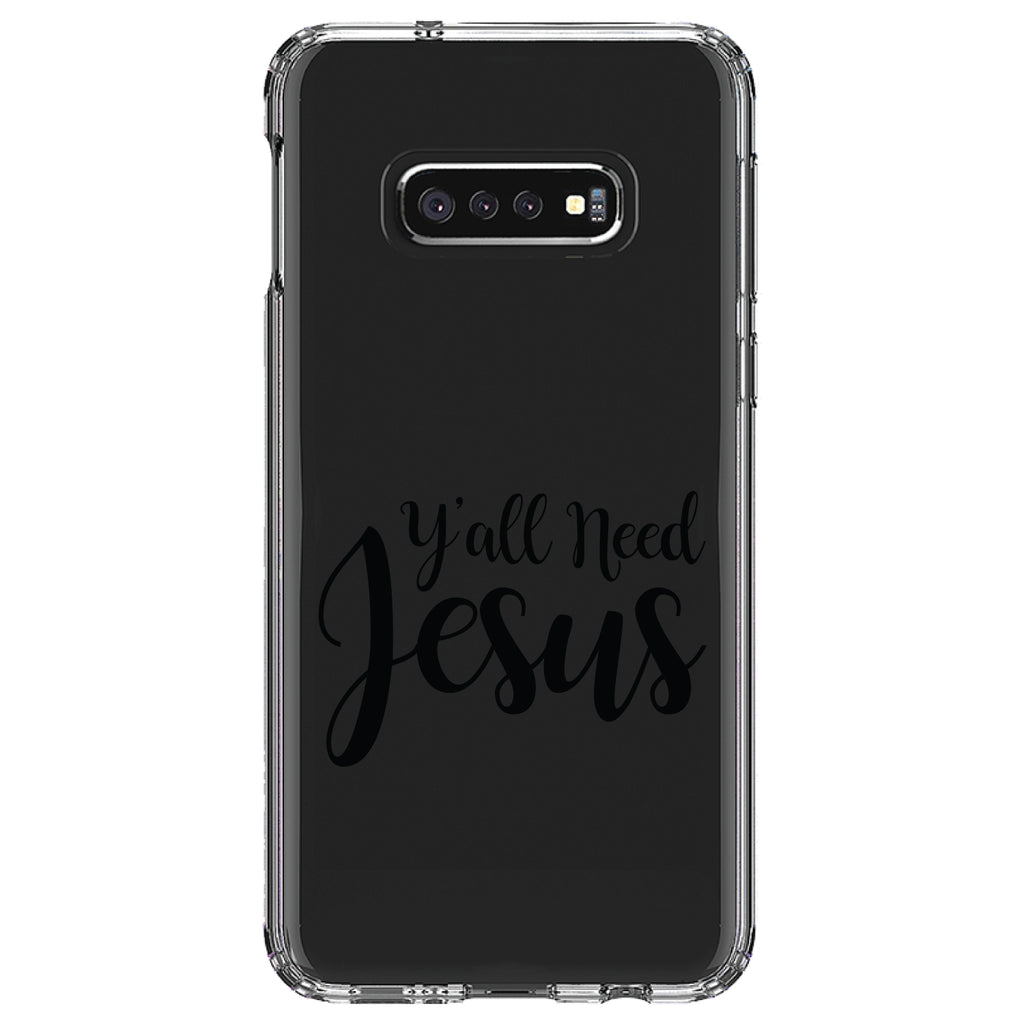Y'All Need Jesus, Black Clear Shockproof iPhone Case, view 18