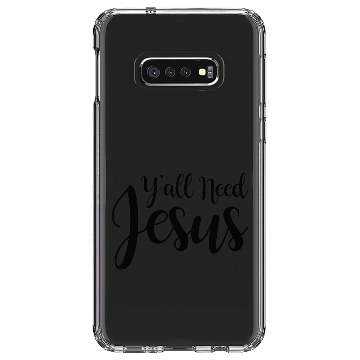 Y'All Need Jesus, Black Clear Shockproof iPhone Case, view 18