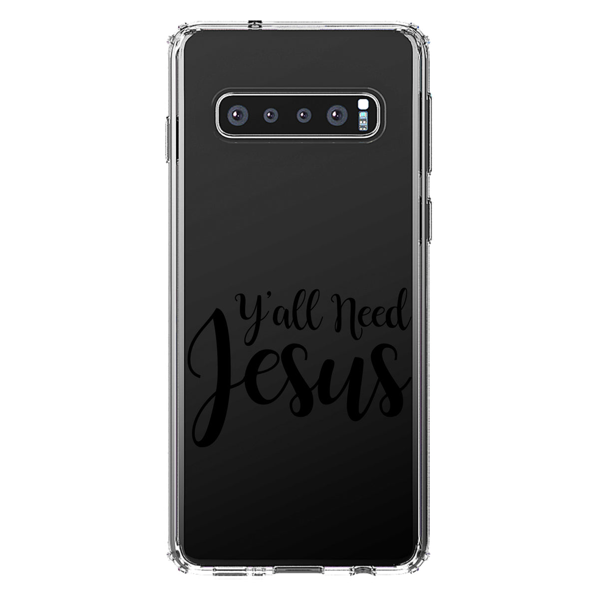 Y'All Need Jesus, Black Clear Shockproof iPhone Case, view 16