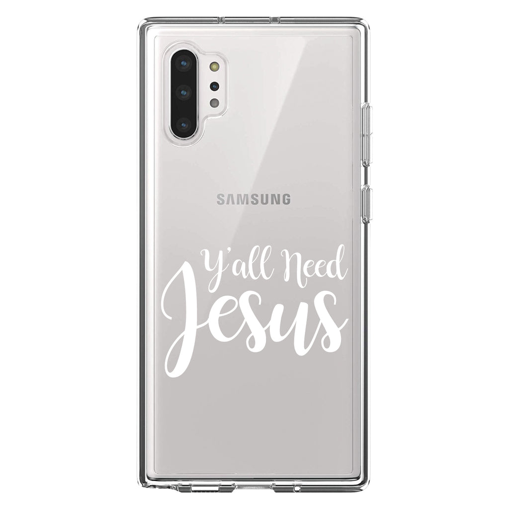 Y'All Need Jesus, White Clear Shockproof iPhone Case, view 10