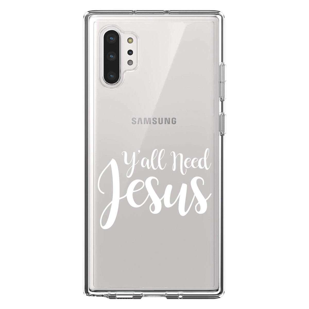 Y'All Need Jesus, White Clear Shockproof iPhone Case, view 10