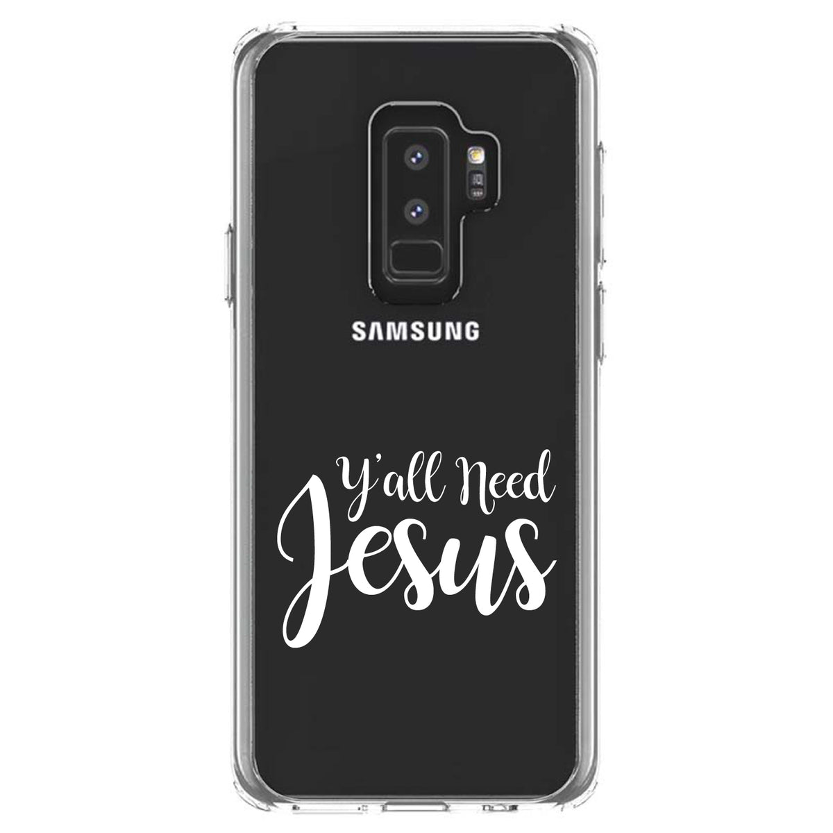 Y'All Need Jesus, White Clear Shockproof iPhone Case, view 20