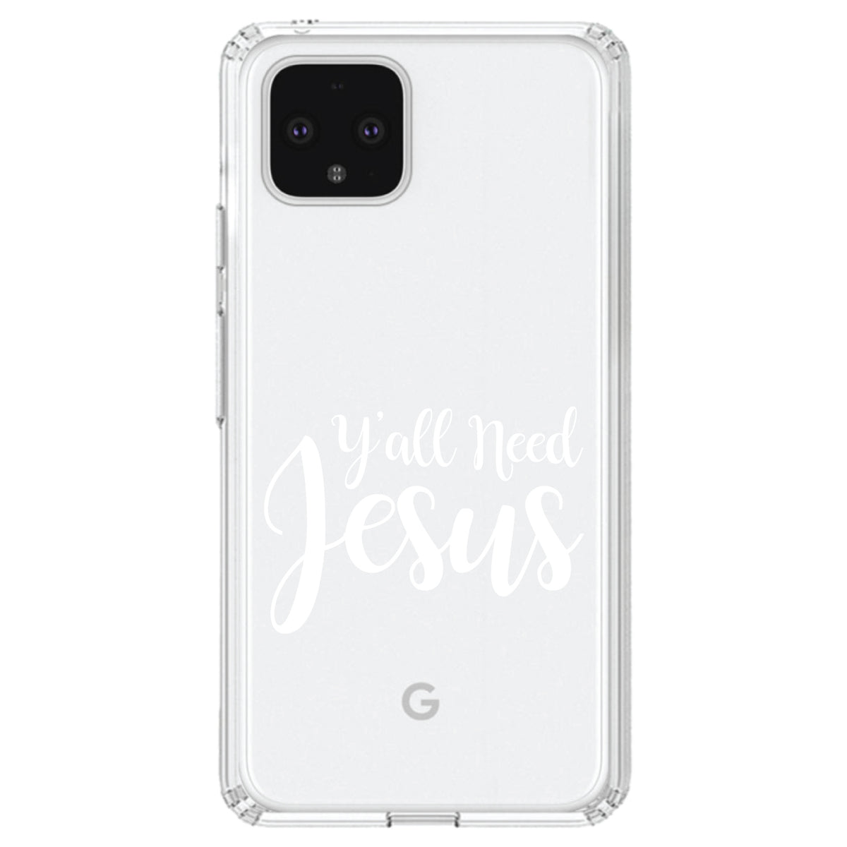 Y'All Need Jesus, White Clear Shockproof iPhone Case, view 23