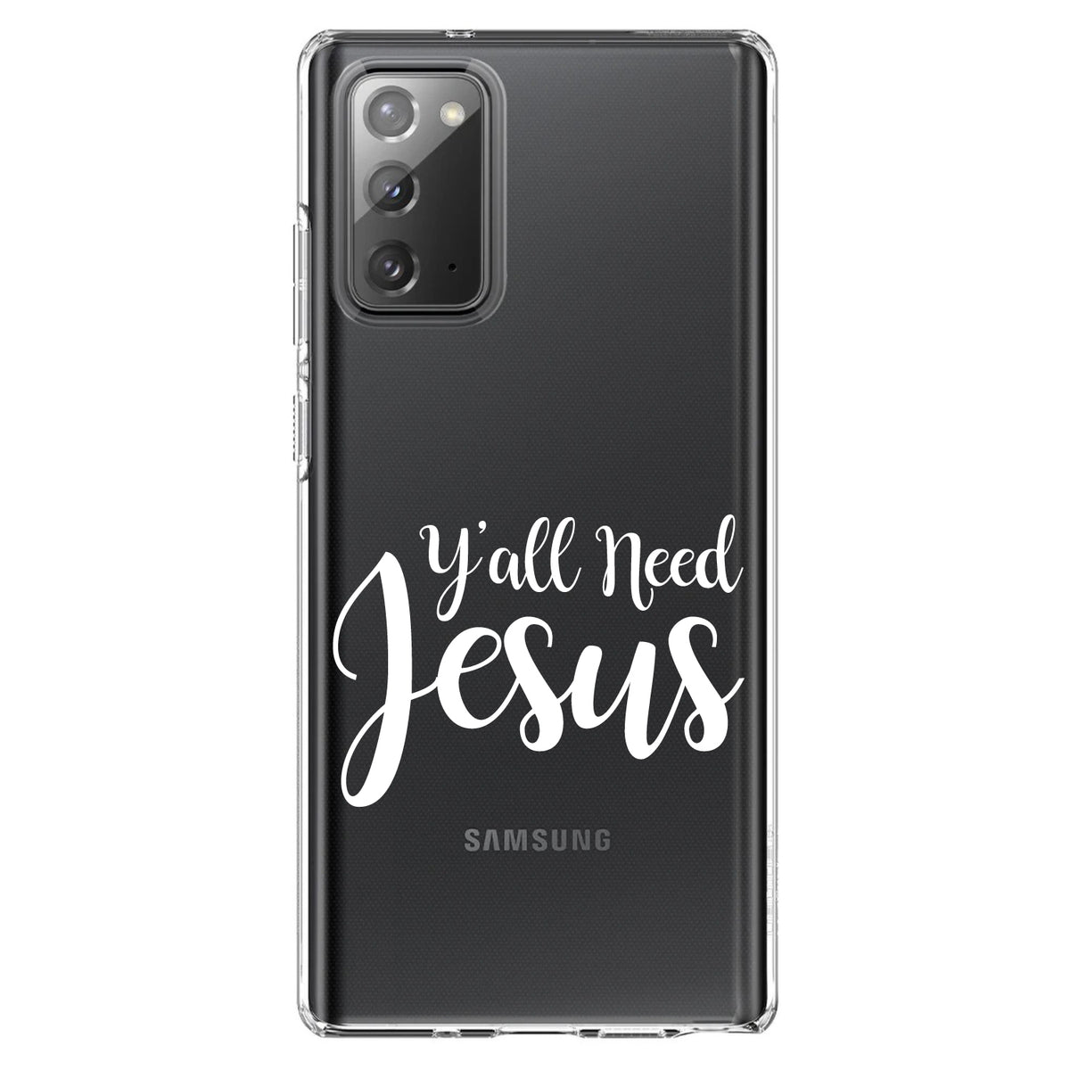 Y'All Need Jesus, White Clear Shockproof iPhone Case, view 7