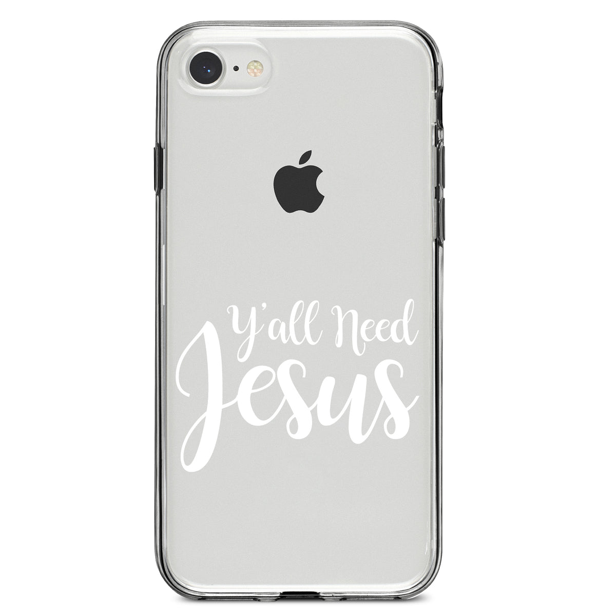 Y'All Need Jesus, White Clear Shockproof iPhone Case, view 5
