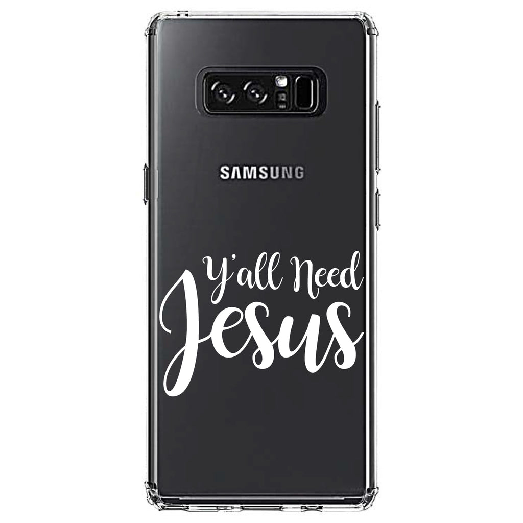 Y'All Need Jesus, White Clear Shockproof iPhone Case, view 12