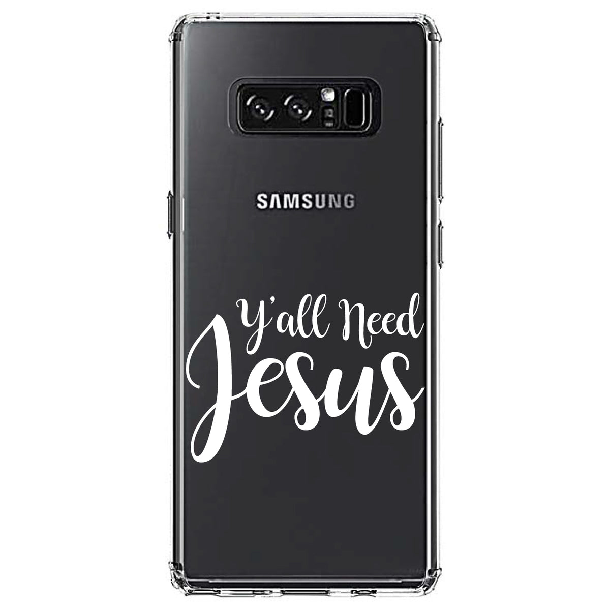 Y'All Need Jesus, White Clear Shockproof iPhone Case, view 12