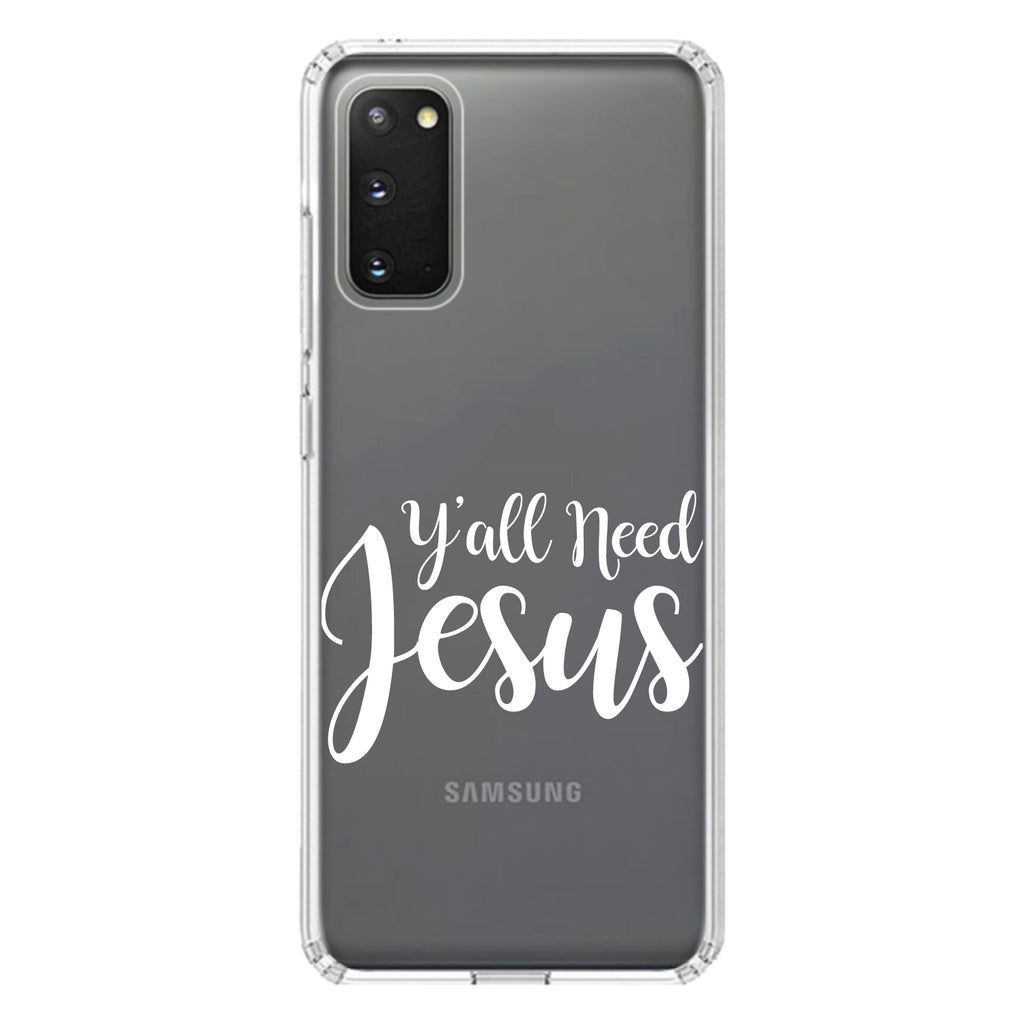 Y'All Need Jesus, White Clear Shockproof iPhone Case, view 13
