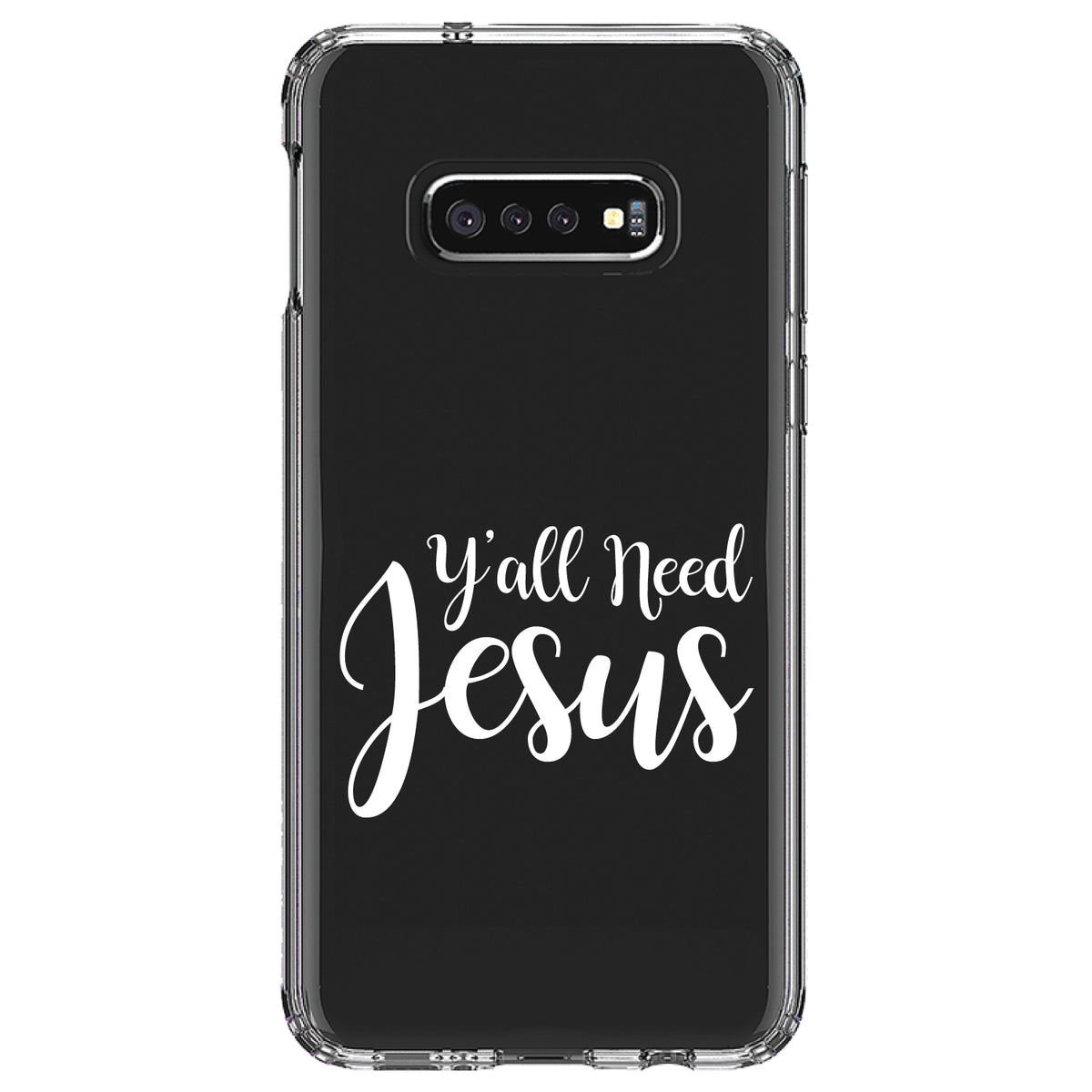 Y'All Need Jesus, White Clear Shockproof iPhone Case, view 18