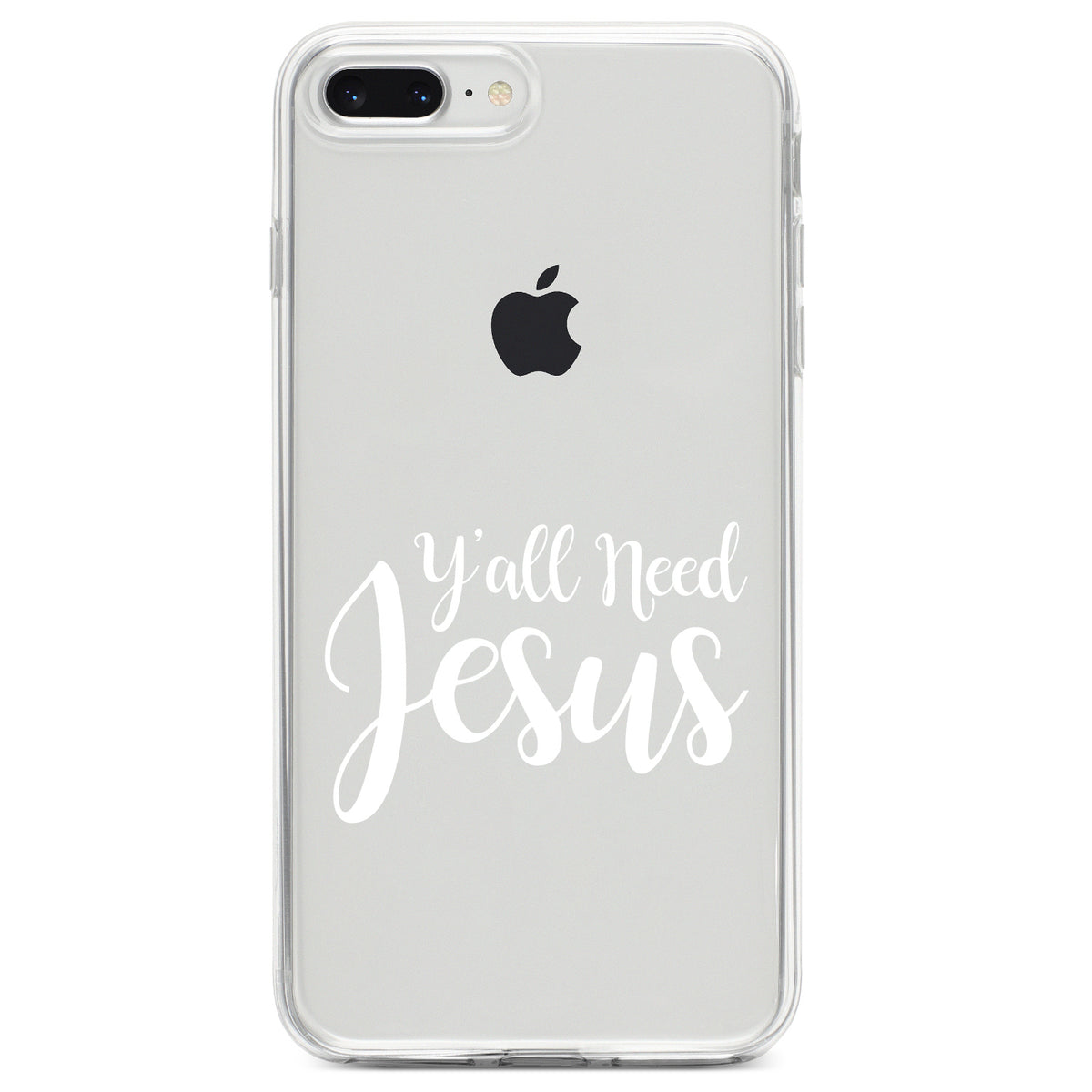 Y'All Need Jesus, White Clear Shockproof iPhone Case, view 6
