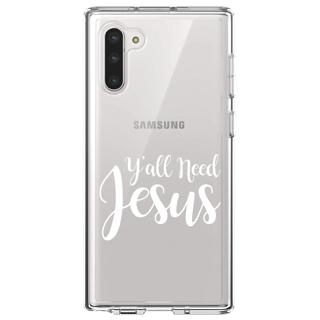 Y'All Need Jesus, White Clear Shockproof iPhone Case, view 9