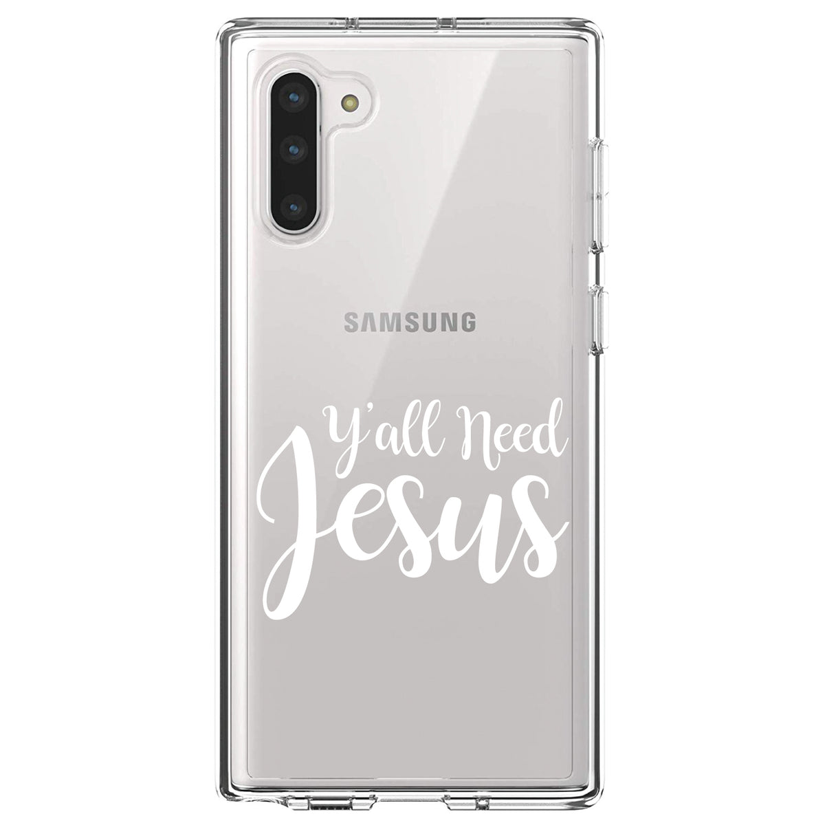 Y'All Need Jesus, White Clear Shockproof iPhone Case, view 9