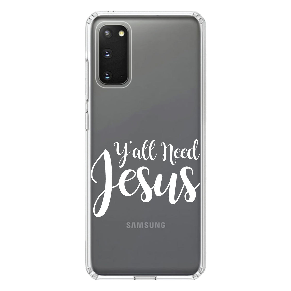 Y'All Need Jesus, White Clear Shockproof iPhone Case, view 15