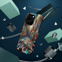 DistinctInk Tough Case for Apple iPhone, Compatible with MagSafe Charging - "Urban Kaleidoscope: Vibrant Street Art Transforms City Landscape"