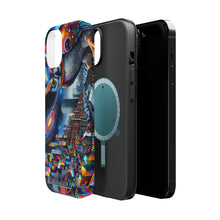 DistinctInk Tough Case for Apple iPhone, Compatible with MagSafe Charging - "Spectrum of Dreams: Vibrant Street Art Masterpiece"