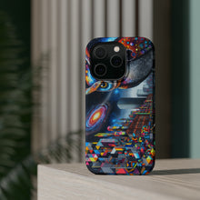 DistinctInk Tough Case for Apple iPhone, Compatible with MagSafe Charging - "Spectrum of Dreams: Vibrant Street Art Masterpiece"