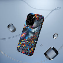DistinctInk Tough Case for Apple iPhone, Compatible with MagSafe Charging - "Spectrum of Dreams: Vibrant Street Art Masterpiece"