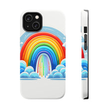 DistinctInk Tough Case for Apple iPhone, Compatible with MagSafe Charging - "Whimsical Rainbow: Colors Dancing in Sky"