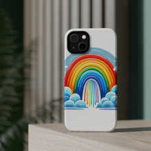 DistinctInk Tough Case for Apple iPhone, Compatible with MagSafe Charging - "Whimsical Rainbow: Colors Dancing in Sky"