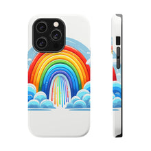 DistinctInk Tough Case for Apple iPhone, Compatible with MagSafe Charging - "Whimsical Rainbow: Colors Dancing in Sky"