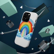 DistinctInk Tough Case for Apple iPhone, Compatible with MagSafe Charging - "Whimsical Rainbow: Colors Dancing in Sky"
