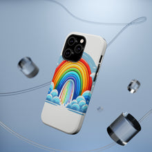 DistinctInk Tough Case for Apple iPhone, Compatible with MagSafe Charging - "Whimsical Rainbow: Colors Dancing in Sky"
